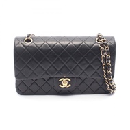 【二手】香奈兒 CHANEL 單肩包 Matelassé Double Flap A01112 黑色/酒紅色小羊皮（羊皮） Matelassé 雙翻蓋鏈條單肩包