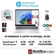 HP OmniBook X Laptop 14-fe1013QU (Snapdragon X Plus, 16GB RAM, 512GB SSD, Qualcomm, Touch/14" 2.2K )