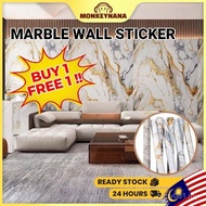 【B1F1】Monkeynana Wallsticker Marble 120cm x 300cm Imitation Ceramic Wall Cabinet Living Room Waterpr
