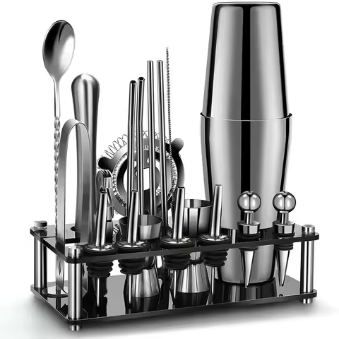 Boston Cocktail Shaker Set 20-Piece Bartender Kit for Home Bar Drink Wine Martini Mixer Cocktail Sha