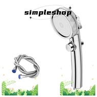 SIMPLE High Pressure Shower Head, Adjustable 3 Modes Water One Button Stop Shower Head,  ABS Plastic High Pressure Water Saving Bath Shower Head Shower Room