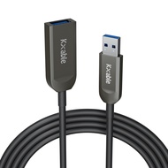 USB 3.0 Extension Cable 50 Feet, USB Active Fiber Optical Male to Female Extender Cord, High Speed 5