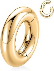 2G 0G 00G septum nose ring seamless ear weight hoop for stretched ears surgical steel large gauge PA