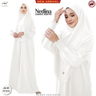 Jubah Nedina OFF WHITE/PUTIH CREAM Abaya by Mewah Exclusive Baju kaftan jubah mecca Umrah Muslimah I