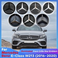 Front Grille Emblem Star Badge Lighting OE Logo Chrome Silver Black For Mercedes Benz E200 E250 E300