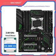 MACHINIST TPM 2.0 X99 MR9S เมนบอร์ด LGA 2011-3 Intel Xeon E5 2680 V4/V3 CPU DDR4 RAM หน่วยความจำสี่ช
