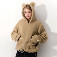 冬季連帽小熊耳朵羊羔毛外套 女裝羊羔絨上衣