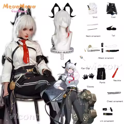 Wuwa Zani Cosplay Costume Wig Wuthering Waves Horn Anime Game Cape Pants Suit Clothes Girls Hallowee