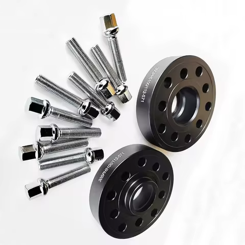 2PCS Black 30mm Wheel Spacers 5x100 5x112 57.1mm Aluminum Alloy with Ball Shape Bolts 14x1.5 for VW 
