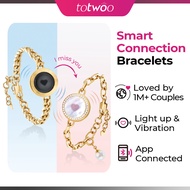TOTWOO Touch Bracelets for Couples Vibration & Light Up for Love Couples Long Distance Relationship 