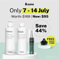 【In stock】andSons Anti Hair Loss Kit (Growell Scalp Lotion Minoxidil 5% 60ml + Hair Growth Shampoo 2