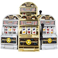 4 Pieces Mini Slot Machine Toy with Reels Slot Machine Bank Slot Machine Cake Topper Las Vegas Theme