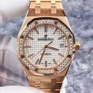 Audemars Piguet Audemars Piguet Royal Oak 15451OR Rose Gold Original Diamond 37mm White Dial Date Display Mechanical Watch