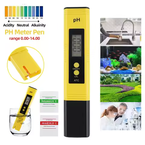 PH Meter 0.01 High Precision for Water Quality Tester with 0-14 Measurement Range Suitable Aquarium 