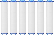 QWORK Set of 6 9.5 x 2 cm PP Cotton Filter for Shower Head - Removal of Chlorine Residue, Limescale 
