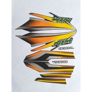 Honda win 100 2004 black yellow 19 striping sticker