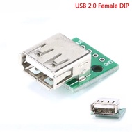 5pcs Type A Female USB To DIP 2.54mm PCB Connector Female USB PCB Board Connector USB PCB Socket USB