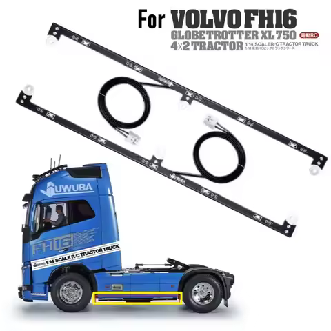 JUWUBA LED Side Lamp Side Skirt Lights for 1:14 Tamiya RC Truck Car VOLVO FH16XL 750 4X2 56375 Diy P