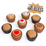Butang klik pencetak 3D untuk melegakan tekanan, alat klik berterusan, butang kreatif, mainan coklat