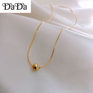 Gold 916 gold necklace small round ball tide cold wind necklace female clavicle chain