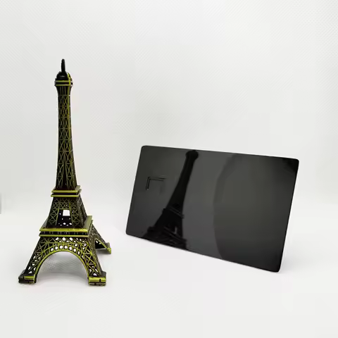 5 Pieces 0.8mm Steel Printable Mirror Reflective Metal Membership Card Blank With Chip Slot