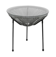 Rattan side table with glass top,(max load 30 kg.) size 50x50x50 cm.