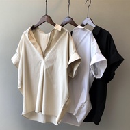 Short Sleeve  Shirt for Women Batwing Sleeve Blouse for Women Loose lapel Shirt for Women