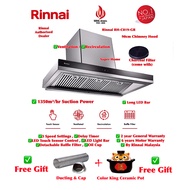 Rinnai Chimney Hood RH-C819-GB Cooker Range Hood 90cm Cooker Hood - Recirculation with Charcoal Filter ((Free Gift x 2)) Free Ducting &amp; Cap + Color King Ceramic Pot