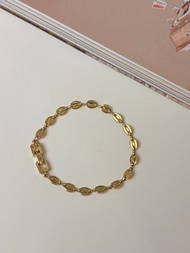 中古正品Givenchy紀梵希鍍金雙G扣手鏈 手環 禮物 古董飾品