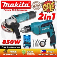 【Clearance Price】MAKITA Original 2 in 1 Electric Drill and Angle Grinder Makita 2Pcs Grinder With Dr