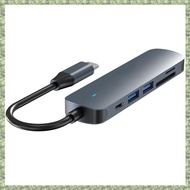 (C Z G L) Type-C 6-In-1 USB Hub 3.0 Splitter& 4K Multi-Function Extender with PD 100W Charging