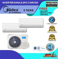 MIDEA System 2 - MAE-3M25E + MSEID-09x2 ALL EASY PRO Inverter Aircon R32 Gas 5ticks ✔✔✔✔✔ WiFi CONNECTED - FREE INSTALLATION / REPLACEMENT / DISPOSAL