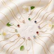 Dainty Birthstone Kwintas para sa Babae 12 Buwan Simple Minimalist Gold Stainless Steel