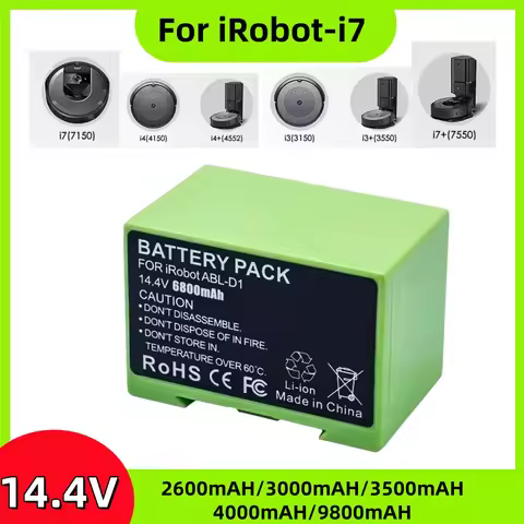 Hot I7 14.4V 6800mAh i7 Battery Replacement for iRobot Roomba e and i Series i7+ 3550 i4 4150 i4+ 46