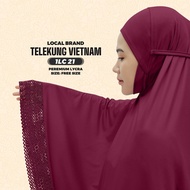 Telekung Premium Lycra Sulam Lace Vietnam material sejuk selesa (set telekung dan kain)