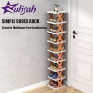 PLASTIC SHOES RACK MULTI LAYER NARROW SHOW RACK STORAGE CABINET RAK KASUT MURAH 抖音款简易鞋架 折 叠小鞋柜 - HOM