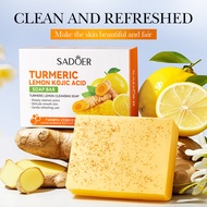 Ready Stock Handmade Soap Clean Clean Turmeric Lemon Cleansing Soap Factory Direct Sales Processing 