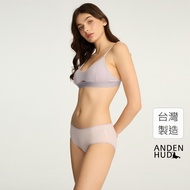 [Anden Hud] Imperfectionism.thin Side Mid-Waist Briefs (Purple Orange Pinstripes) Pure Cotton Made I