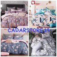 【New stock】☇✜❡CADAR CORAK BARU "PROYU" 100% Cotton 7 IN 1 1000TC High Quality Fitted Bedsheet With Comforter (Queen/King
