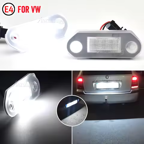 2Pcs LED License Number Plate Light Lamps For VW Golf 3 1H5 Variant Jetta 3 Vento A3 Gol 2 3 G2 G3 S