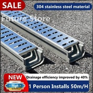 Outdoor Rainwater Drainage Gutter with Strong Resin Body and Anti-Rust Steel Cover