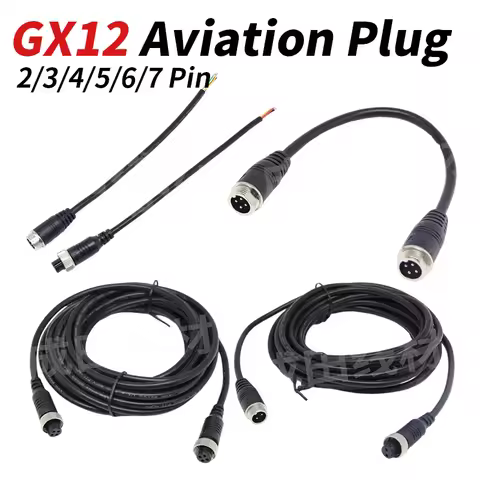 GX12 Male to Female Extension Cable Aviation Plug Connection Wire 2/3/4/5/6/7 Pin Plug Sensing Conne