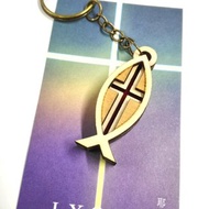 紅色十字架耶穌魚 - 閃耀神的榮耀