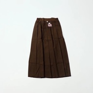 GIRLS' JUNIOR HIGH SCHOOL UNIFORM, PLAIN LONG SCOUT BROWN SKIRT, FINE DRILL MATERIAL