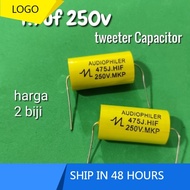 2 pcs 4.7uf 250v Tweeter Capacitor Capacitor Tweeter