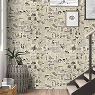 Retro Wallpaper Newspaper Bedroom Decoration Self-Adhesive Vintage Bedroom Decoration