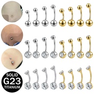 1 PC G23 Titanium Belly Rings 16G Crystal Belly Button Rings Double Ball Navel Rings Piercing 8-14mm