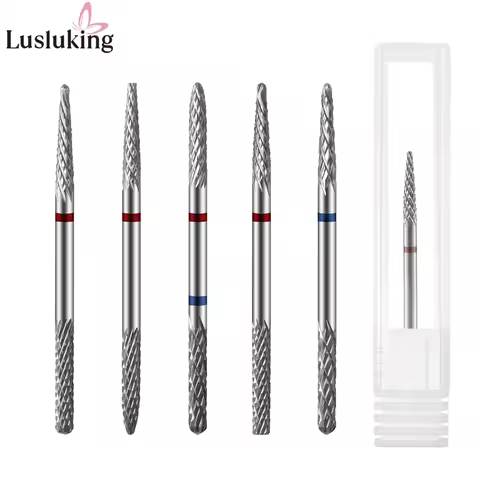 Double Heads Tungsten Carbid Nail Drill Bits Electric Manicure Tool 2 In 1 Milling Cutter For Nail E