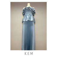 Kemissara Set Ivy Ruffle (Top & Skirt maxi) - Sky Blue