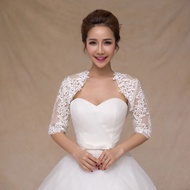Bridal Wedding Shawl White Lace Floral Women Shoulder Bolero Evening Party